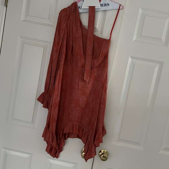 BCBGMAXAZRIA Joanne One Shoulder Evening Mini Dress Sz 8 - Picture 4 of 5